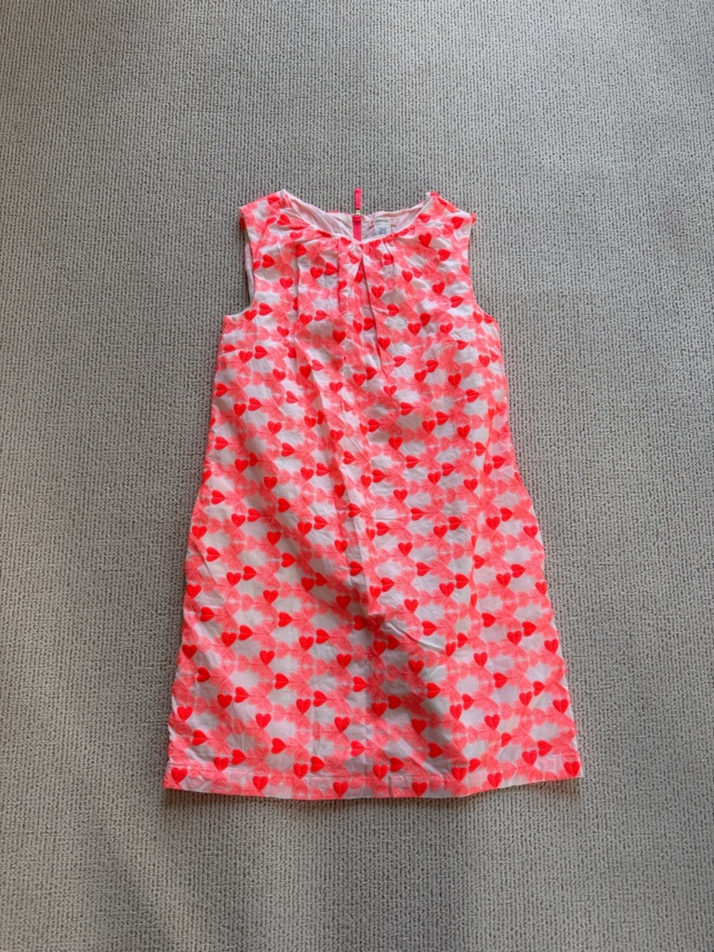 Crewcuts Bright Coral & White Heart Shift Dress🌿